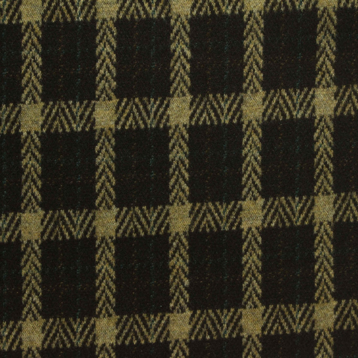 Dark Brown Herringbone Interlock Knit, Poly-Viscose