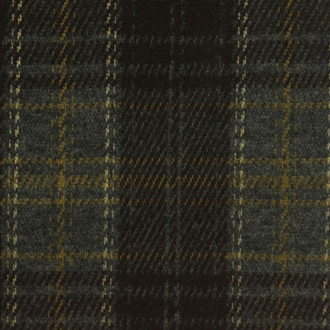 Dark Grey Plaid Interlock Knit, Polyester, 315 gsm