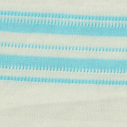 Light Blue Horizontal-Stripe Jersey Knit, Poly-Viscose