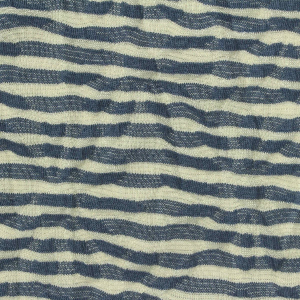Cream Horizontal-Stripe Interlock Knit, Poly-Cotton