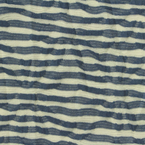 Cream Horizontal-Stripe Interlock Knit, Poly-Cotton