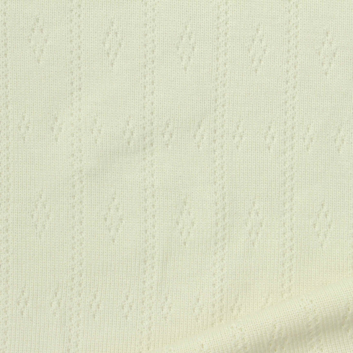 Cream Small-Diamond Pointelle Knit, Poly-Viscose