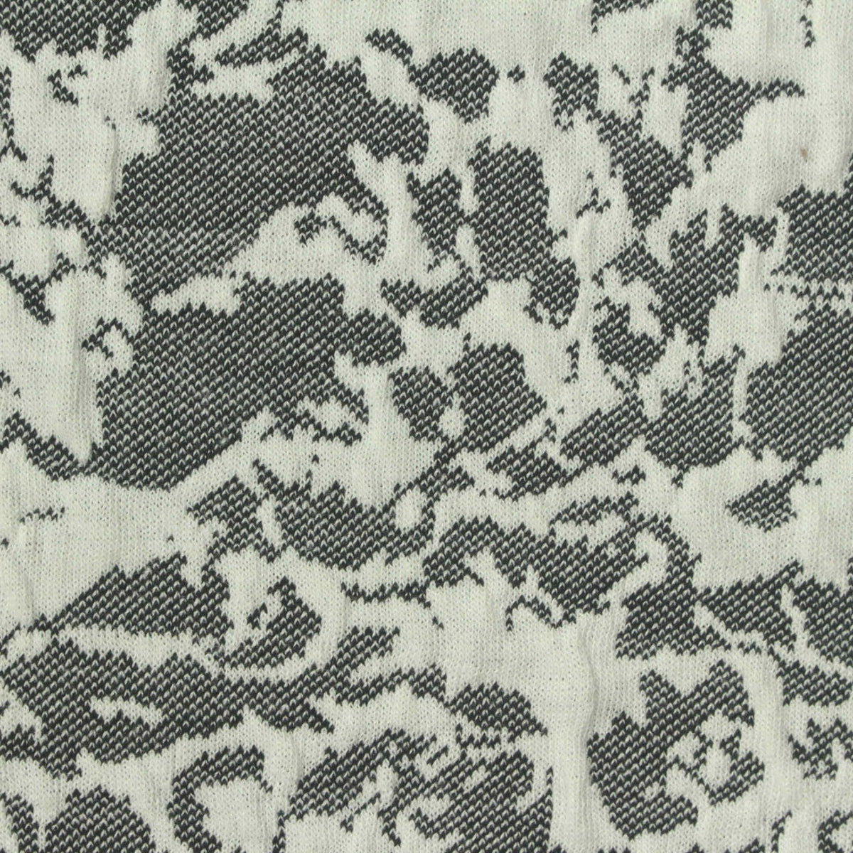 Black Abstract Interlock Knit, Poly-Viscose, 270 gsm