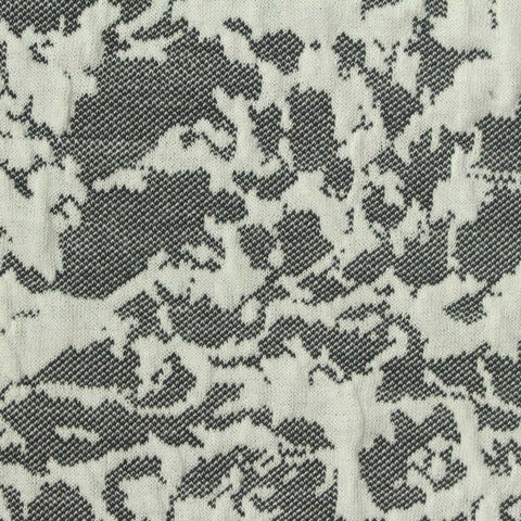 Black Abstract Interlock Knit, Poly-Viscose, 270 gsm
