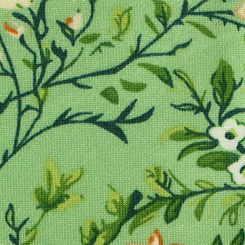 White Fine-Floral Milk Silk Knit, Polyester