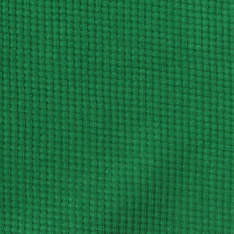 Cotton Polyester Waffle Knit Fabric, 265 gsm, 180 cm — Green