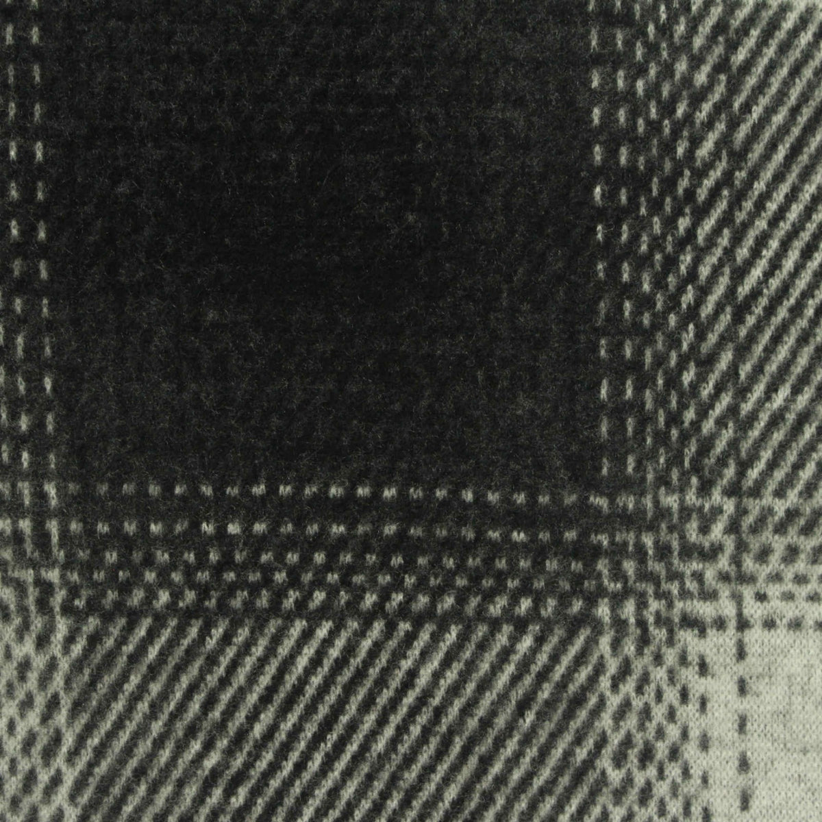 Black Plaid Interlock Knit, Poly-Viscose, 325 gsm