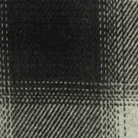 Black Plaid Interlock Knit, Poly-Viscose, 325 gsm
