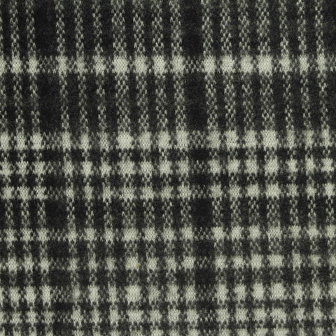 Black Check Interlock Knit, Poly-Viscose, 310 gsm