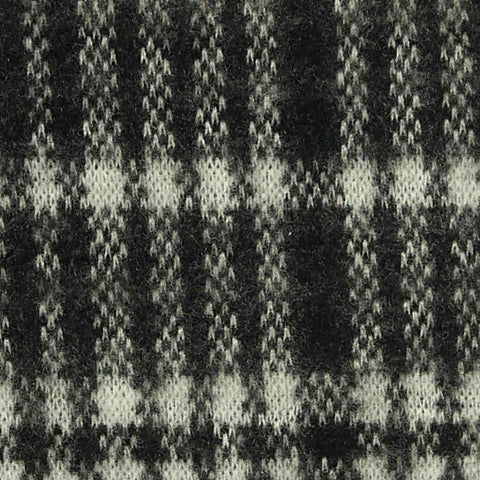 Black Check Interlock Knit, Poly-Viscose, 310 gsm