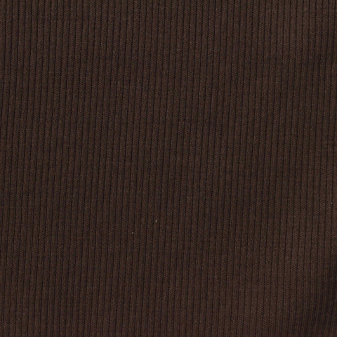 Cotton Stretch Rib Knit Fabric, 277 gsm, 142 cm — Brown