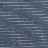 White Horizontal-Stripe Jersey Knit, Poly-Cotton