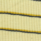 Yellow Horizontal-Stripe Rib Knit, Cotton-Poly