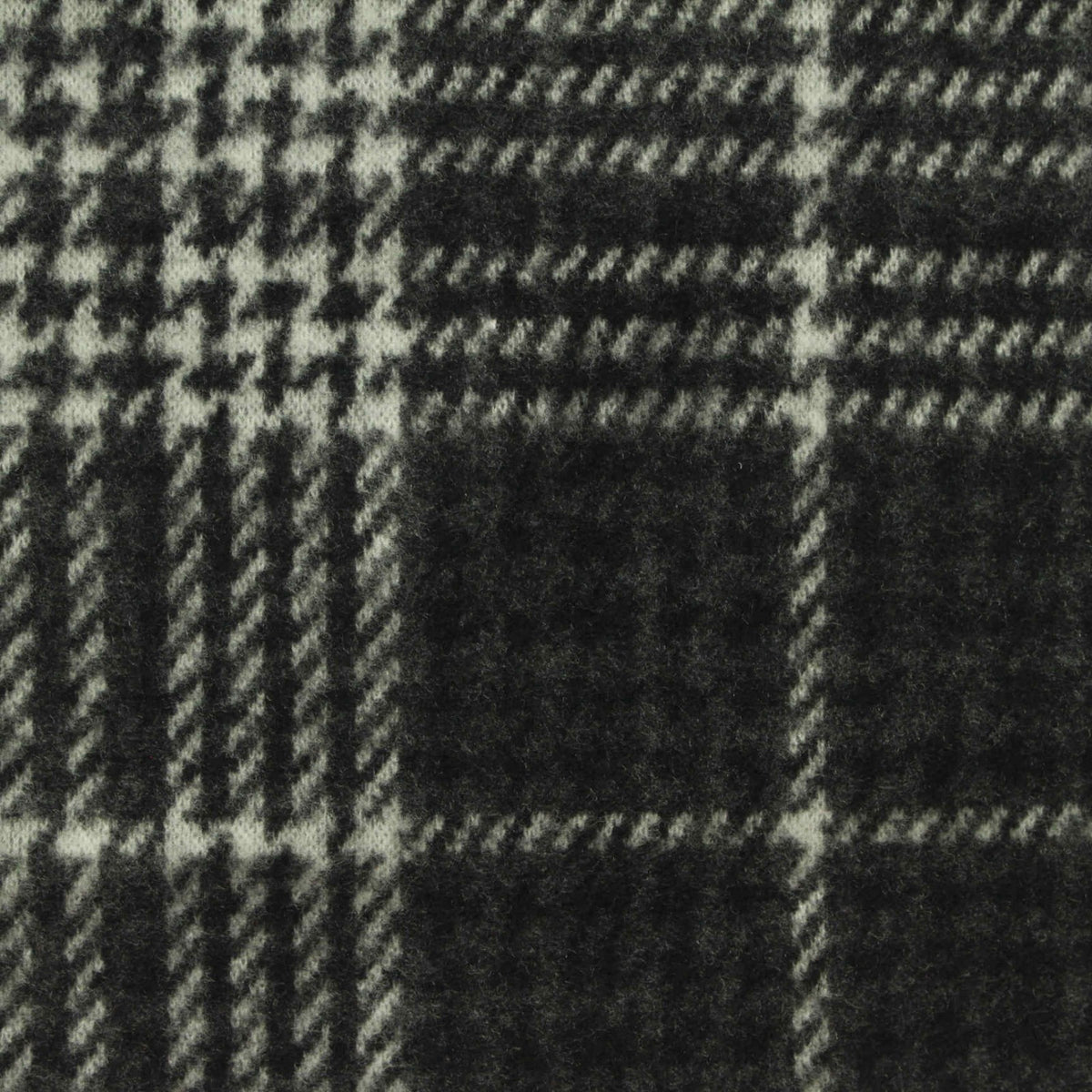 Black Plaid Jacquard, Poly-Viscose, 331 gsm