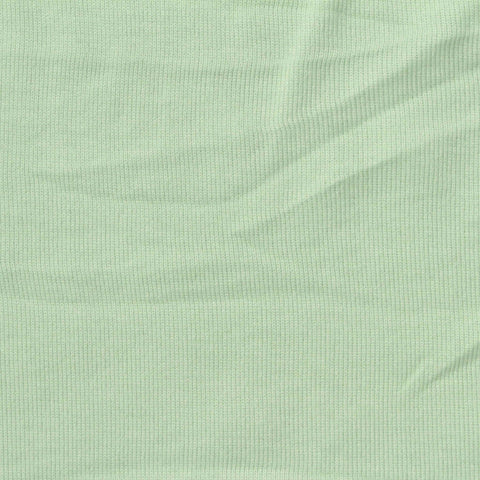 Polyester Viscose Blend Stretch Rib Knit Fabric, 187 gsm, 184 cm — Green