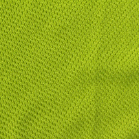 Cotton Polyester Stretch Rib Knit Fabric, 240 gsm, 135 cm — Green