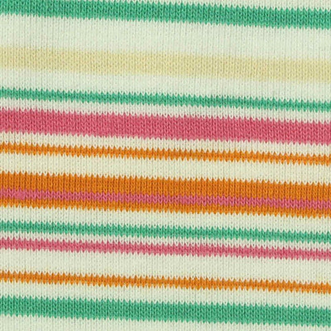 Multicolor Horizontal-Stripe Rib Knit, Cotton-Poly