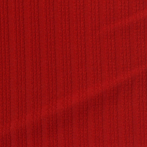 Jacquard Brushed Polyester Viscose Stretch Rib Knit Fabric, 255 gsm, 150 cm — Red