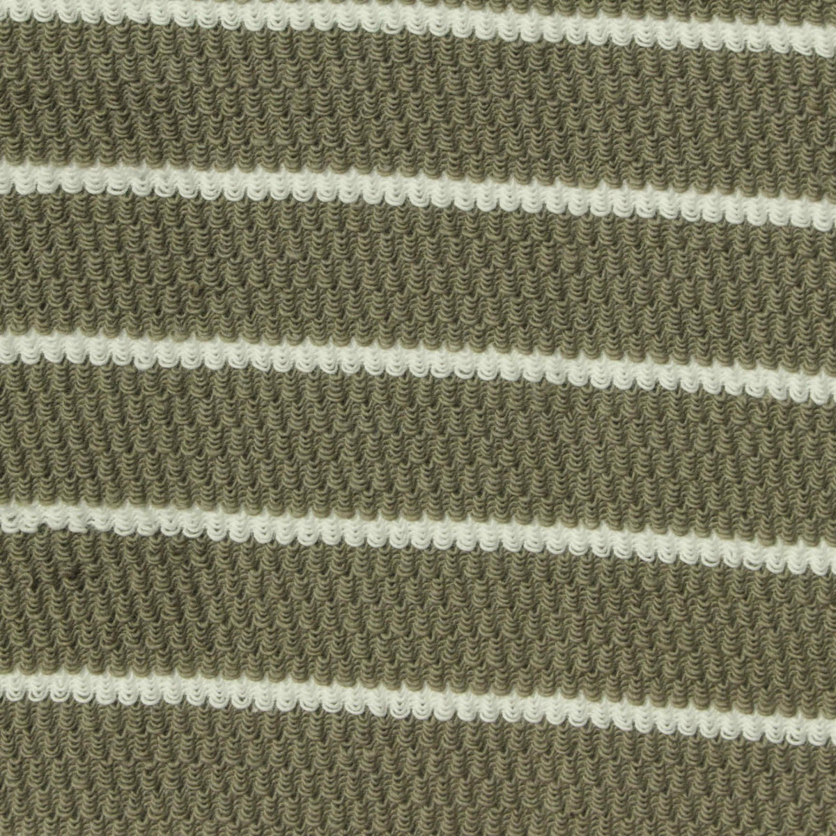 Olive Horizontal-Stripe French Terry, Cotton-Poly