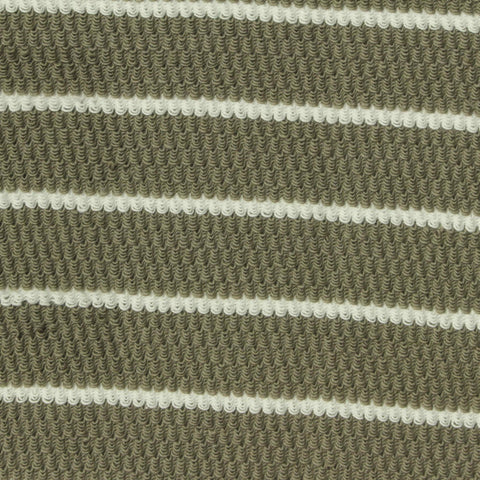 Olive Horizontal-Stripe French Terry, Cotton-Poly