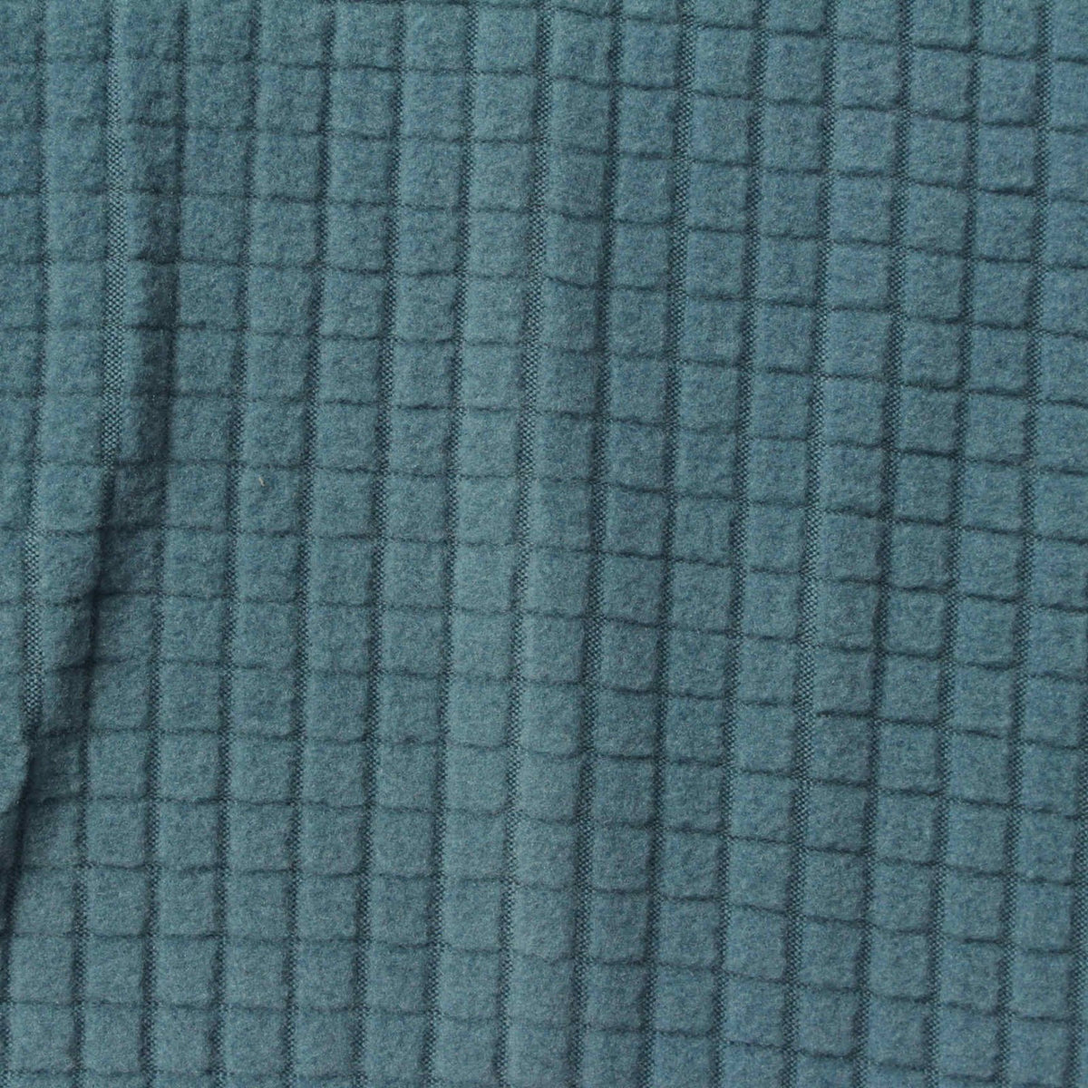 Teal Tone-on-Tone Grid Fleece, Polyester