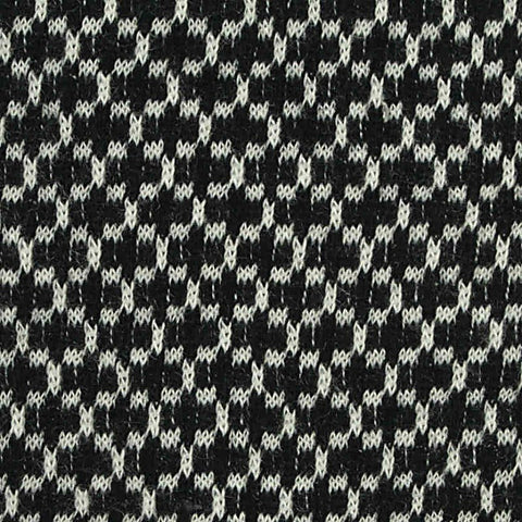 Black Houndstooth Jersey Knit, Cotton-Poly, 160 gsm, 150 cm