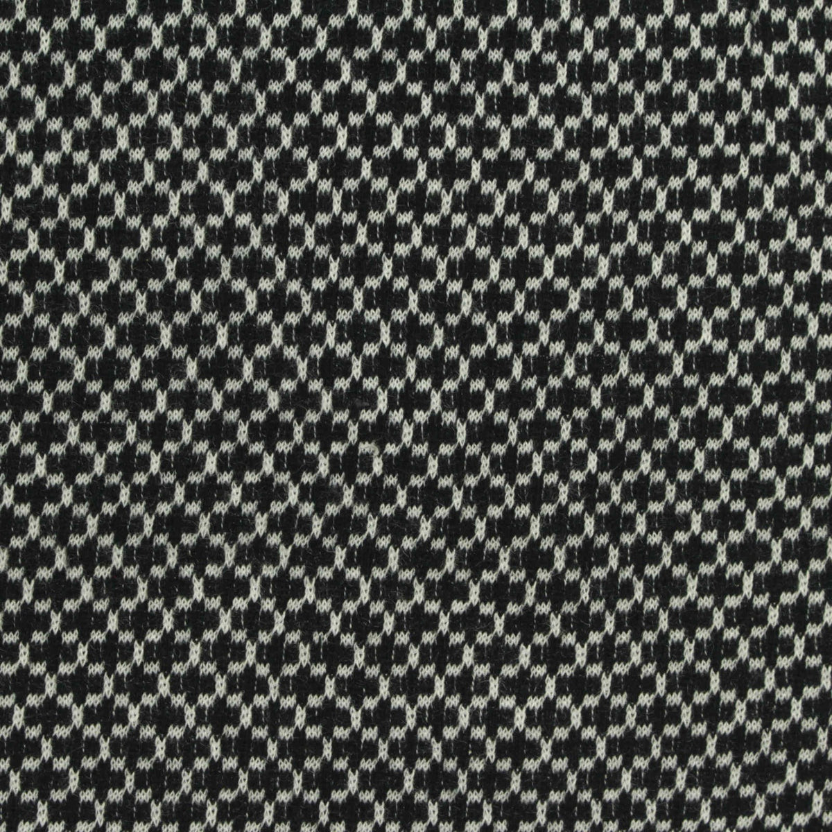 Black Houndstooth Jersey Knit, Cotton-Poly, 160 gsm, 150 cm
