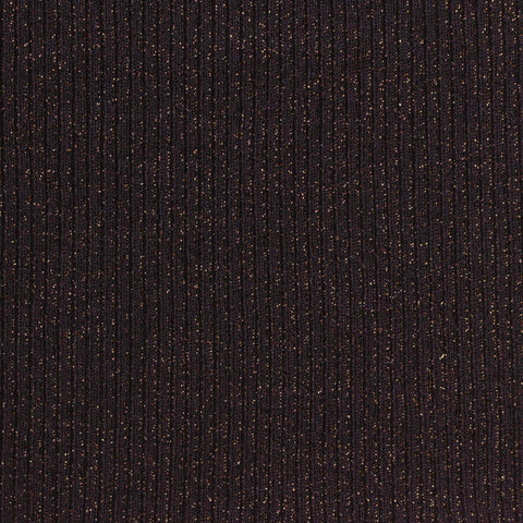 Gold Marl Rib Knit, Polyester, 280 gsm