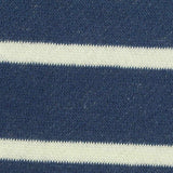 Navy Horizontal-Stripe French Terry, Cotton-Poly — texture