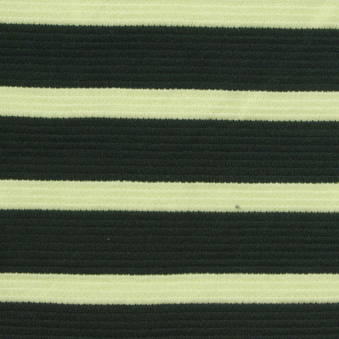 Dark Green Horizontal-Stripe Knit, Poly-Viscose