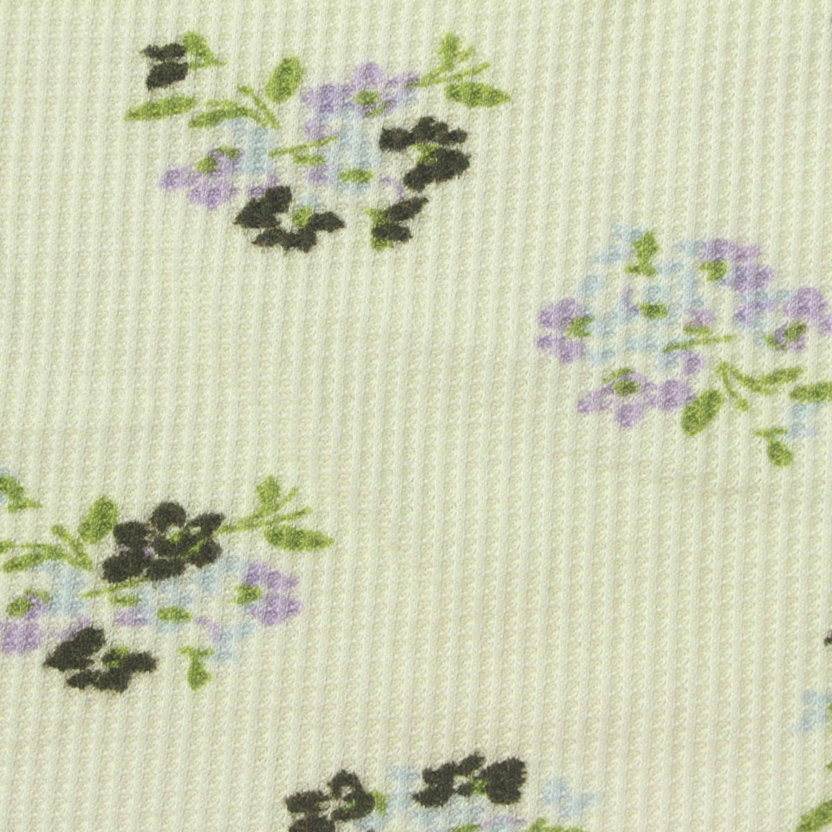 Purple Floral Waffle Knit, Polyester