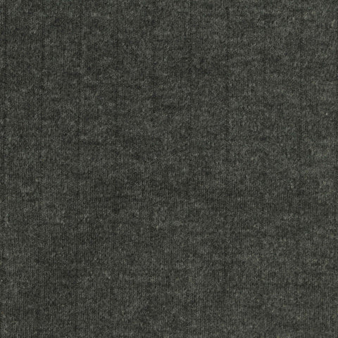 Dark Grey Heather Interlock Knit, Cotton-Poly
