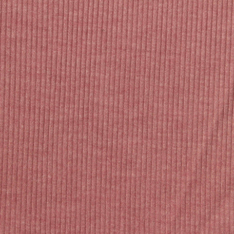 Pink Marl Rib Knit, Poly-Viscose, 160 gsm