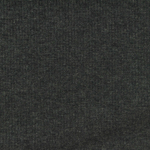 Dark Grey Heathered-Marl Rib Knit, Cotton, 350 gsm