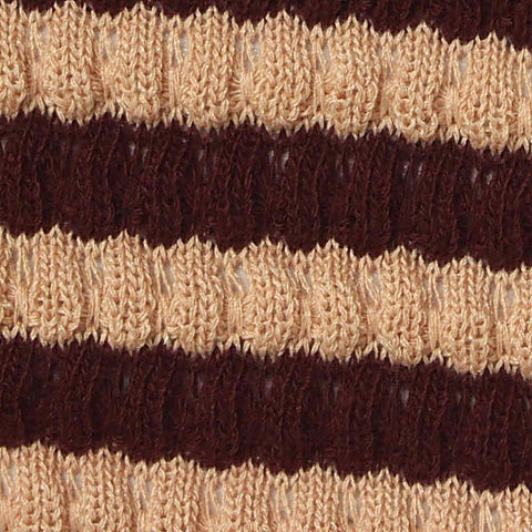 Brown Horizontal-Stripe Chunky Knit, Cotton-Poly, 250 gsm