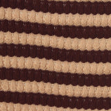 Brown Horizontal-Stripe Chunky Knit, Cotton-Poly
