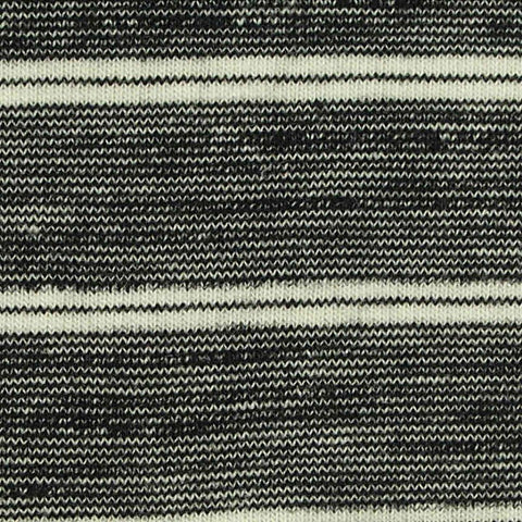 White Horizontal-Stripe Jersey Knit, Poly-Viscose, 180 gsm