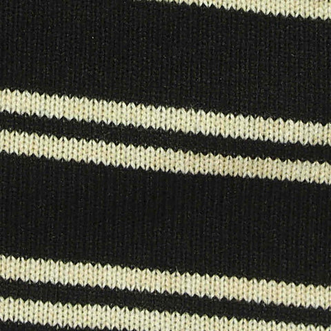 Cream Horizontal-Stripe Jersey Knit, Poly-Viscose, 230 gsm