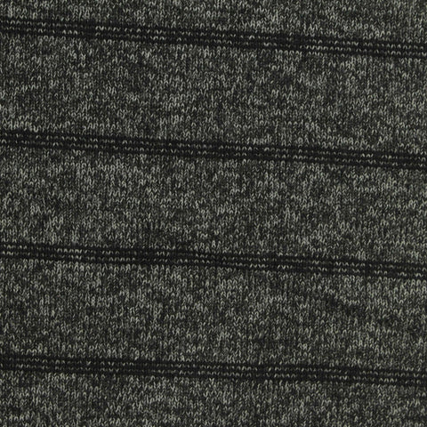 Marled Grey Horizontal-Stripe Chunky Knit, Polyester, 230 gsm