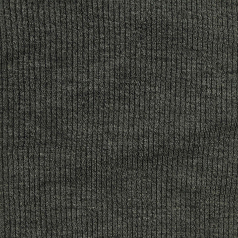 Heather Polyester Viscose Stretch Rib Knit Fabric, 265 gsm, 178 cm — Grey