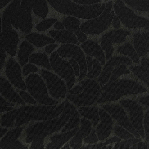 Black Floral Scuba Knit, Polyester, 350 gsm