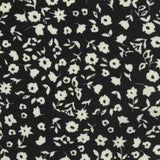 White Floral Linen-Look, Polyester