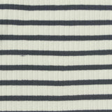 Dark Grey Stripes Rib Knit, Cotton