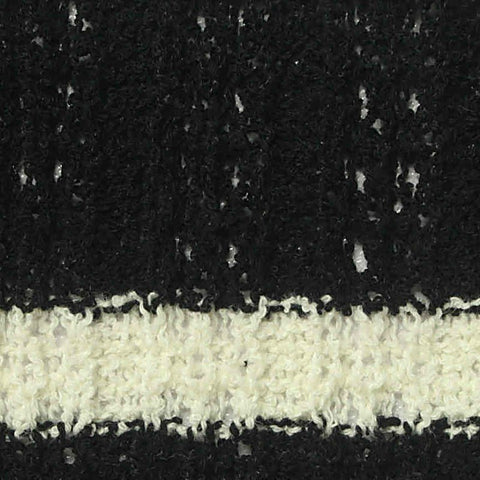 Black Horizontal-Stripe Rib Knit, Cotton-Poly, 250 gsm