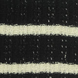 Black Horizontal-Stripe Rib Knit, Cotton-Poly