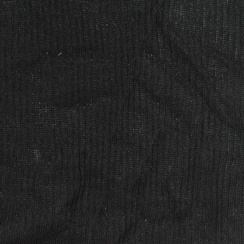 Viscose Polyester Rib Knit Fabric, 160 gsm, 140 cm — Black