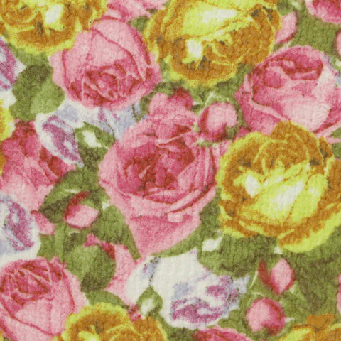 Pink Roses Rib Knit, Polyester