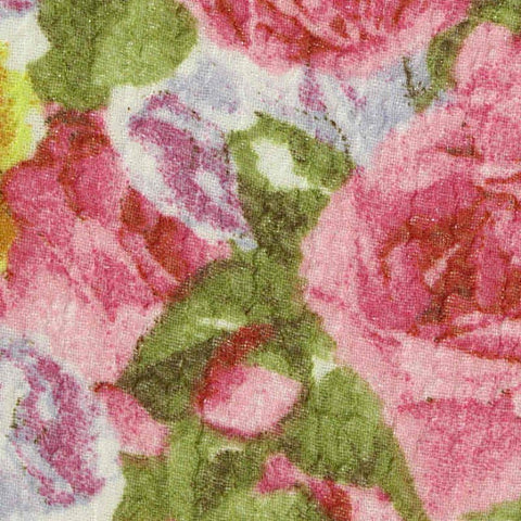 Pink Roses Rib Knit, Polyester