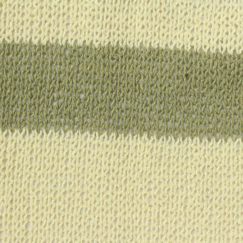 Cream Horizontal-Stripe Jersey Knit, Cotton-Poly, 300 gsm