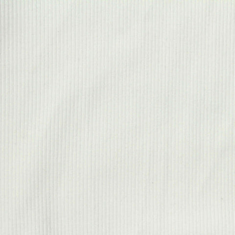 Cotton Modal Stretch Rib Knit Fabric, 330 gsm, 150 cm — White
